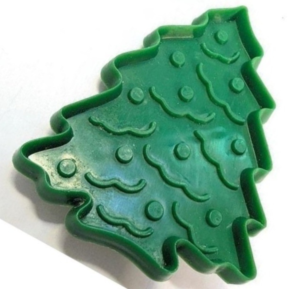 Cookie Cutter 3" Green Vintage Christmas Tree Holiday Plastic Retro Decor